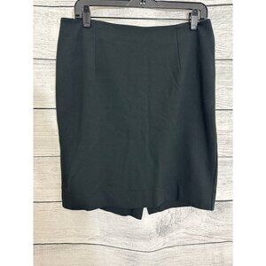 Lands End Black Knee-Length Pencil Skirt With Back Zipper Size 12